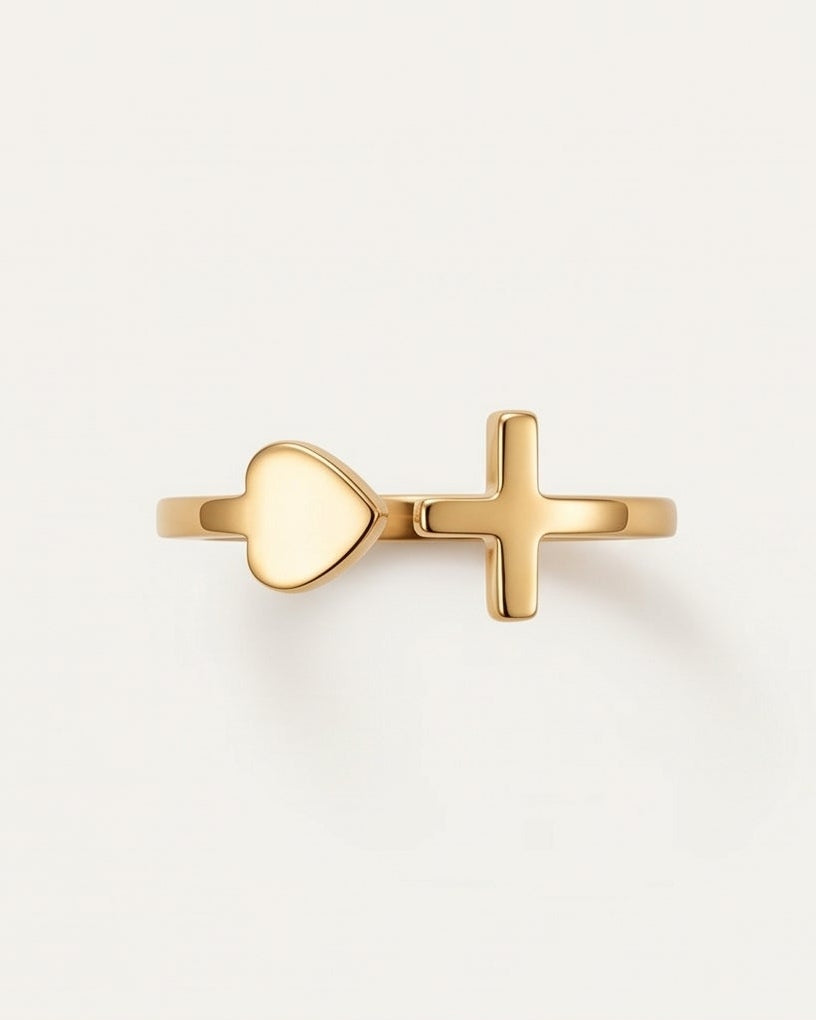 Amora Cross Ring - Stainless Steel Woman Ring
