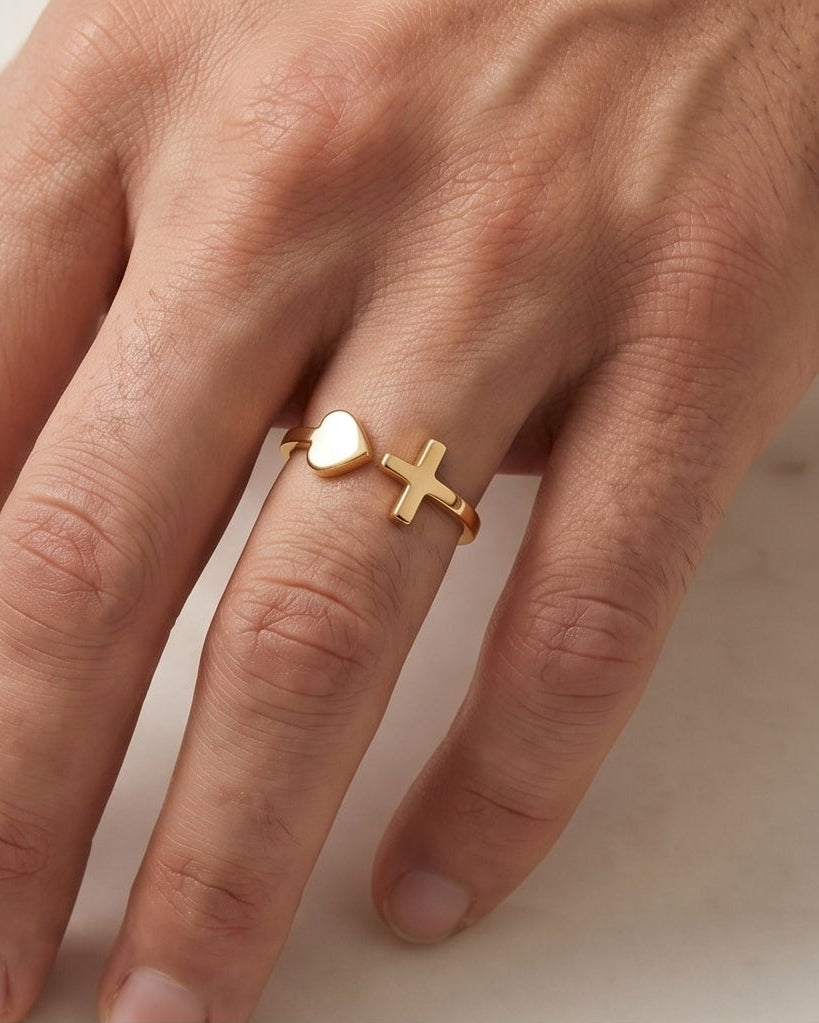 Amora Cross Ring - Stainless Steel Woman Ring