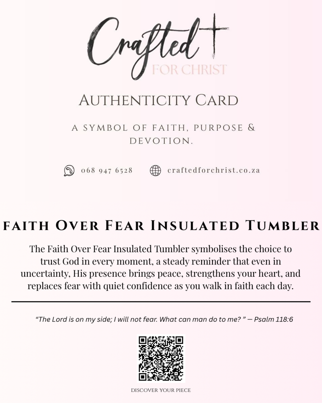 Faith Over Fear Insulated Tumbler