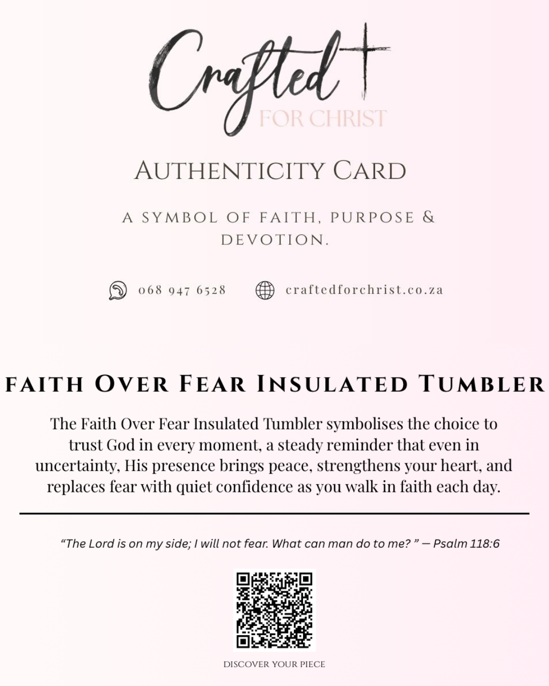 Faith Over Fear Insulated Tumbler
