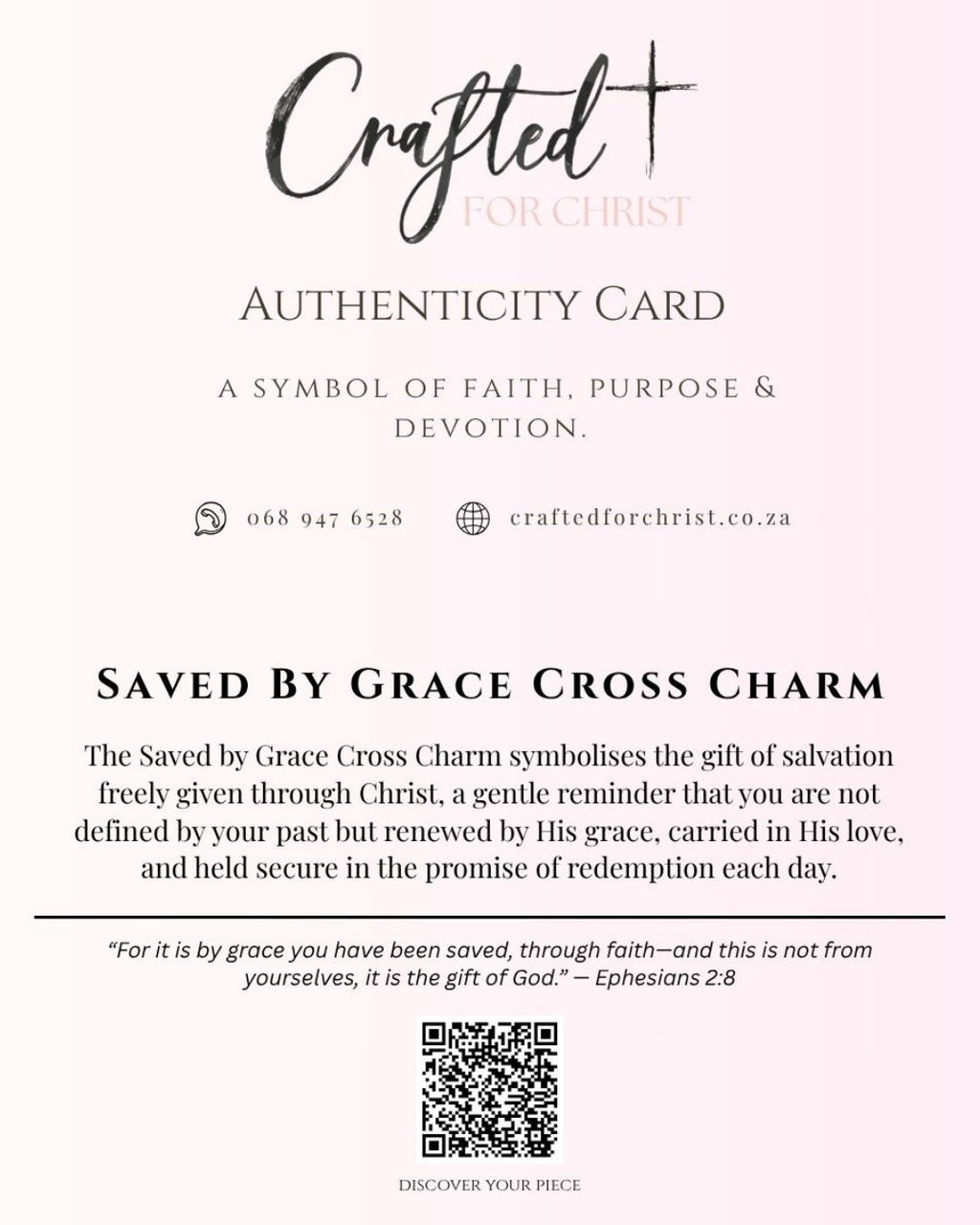 Saved By Grace Cross Charm - Phone Dust Plug