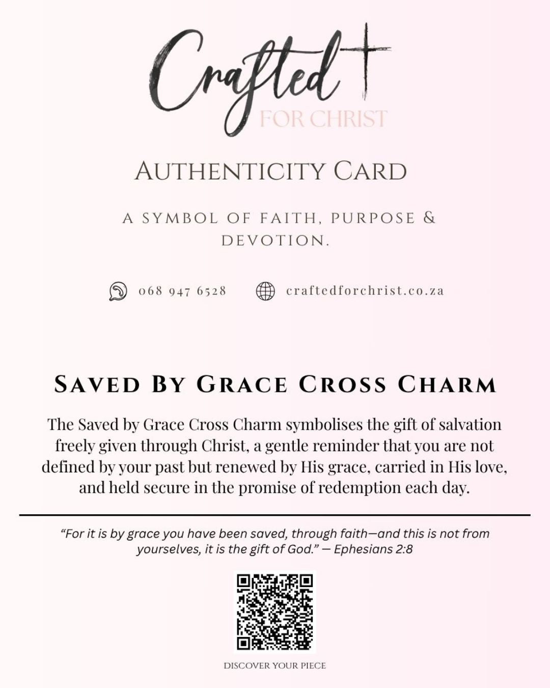 Saved By Grace Cross Charm - Phone Dust Plug