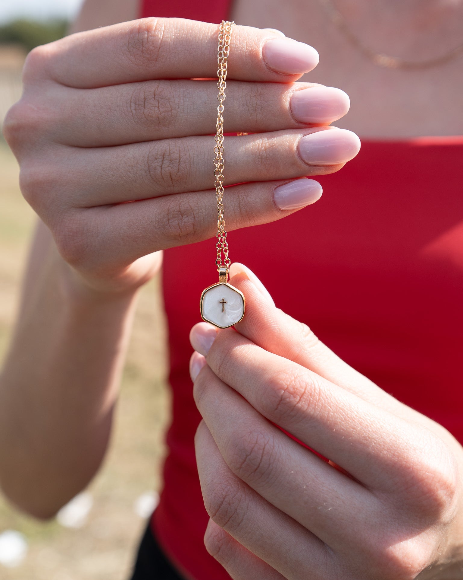 Cross Within Necklace - 18K Gold Plaited Stainless Steel Woman Necklace
