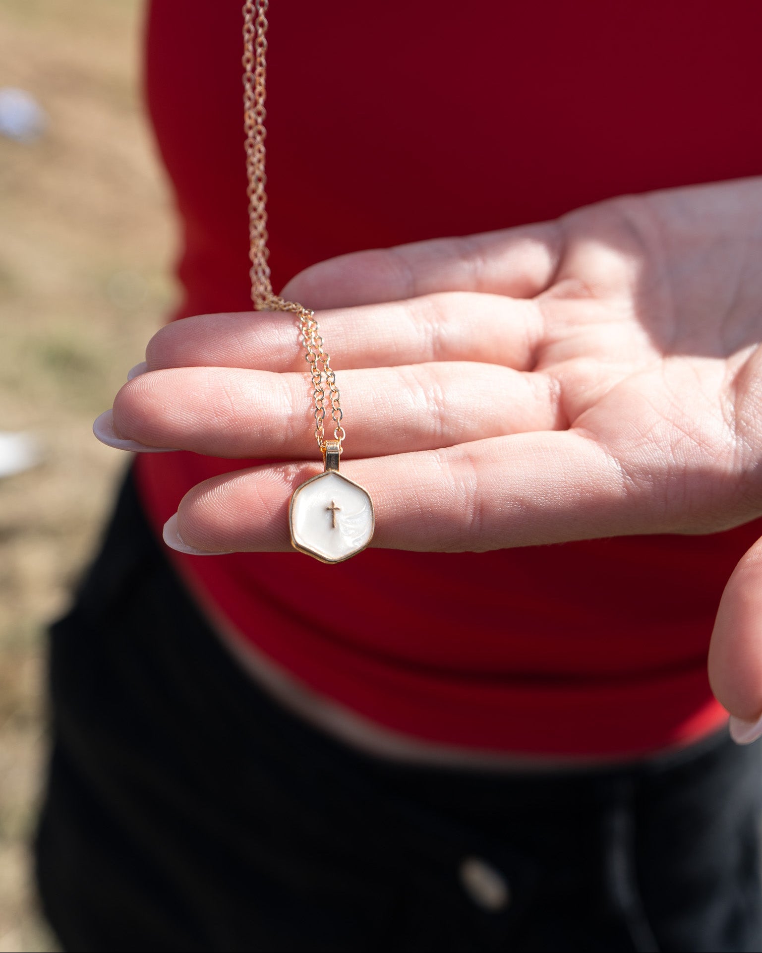 Cross Within Necklace - 18K Gold Plaited Stainless Steel Woman Necklace