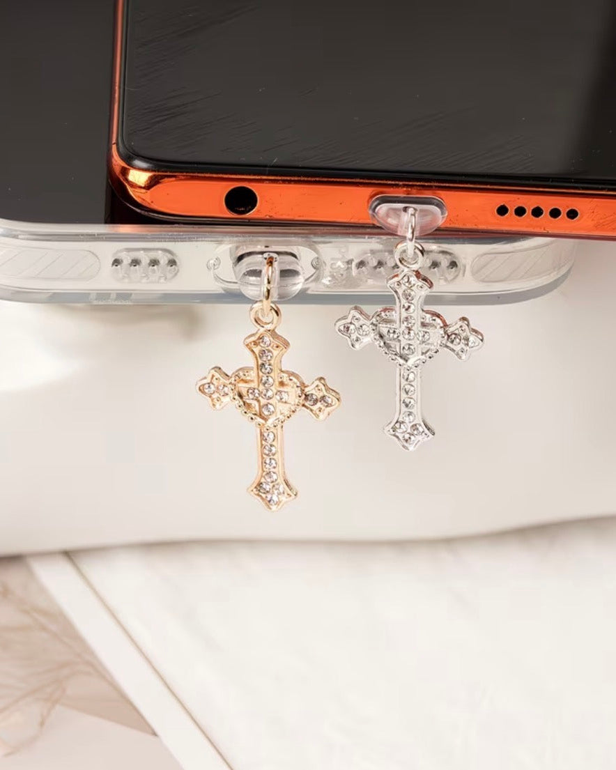 Saved By Grace Cross Charm - Phone Dust Plug