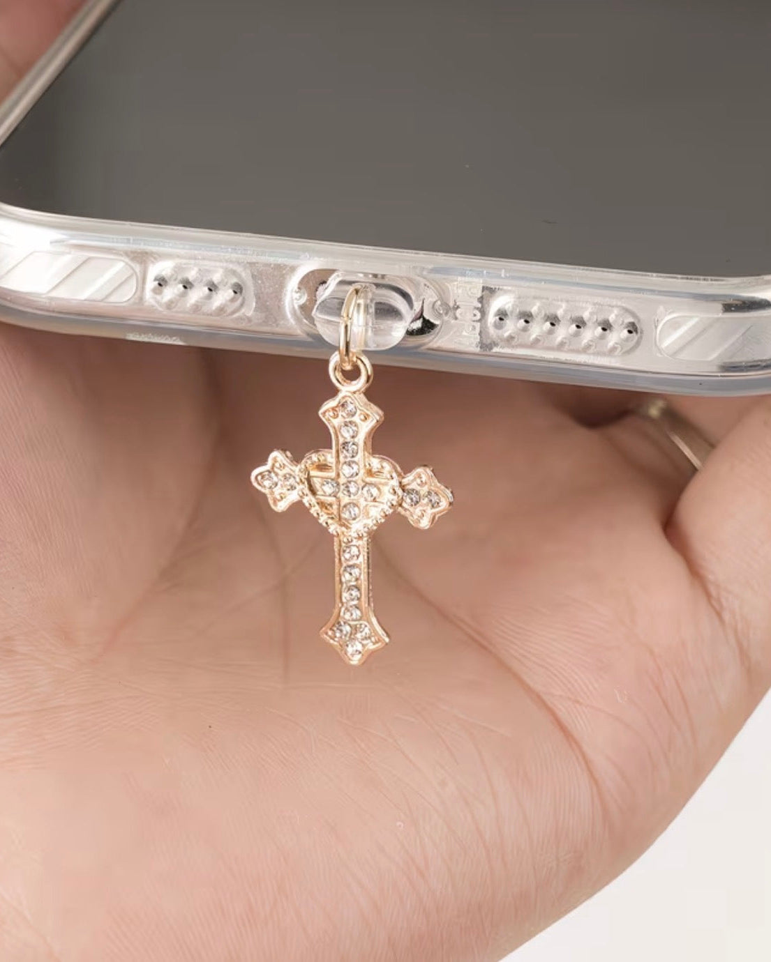 Saved By Grace Cross Charm - Phone Dust Plug
