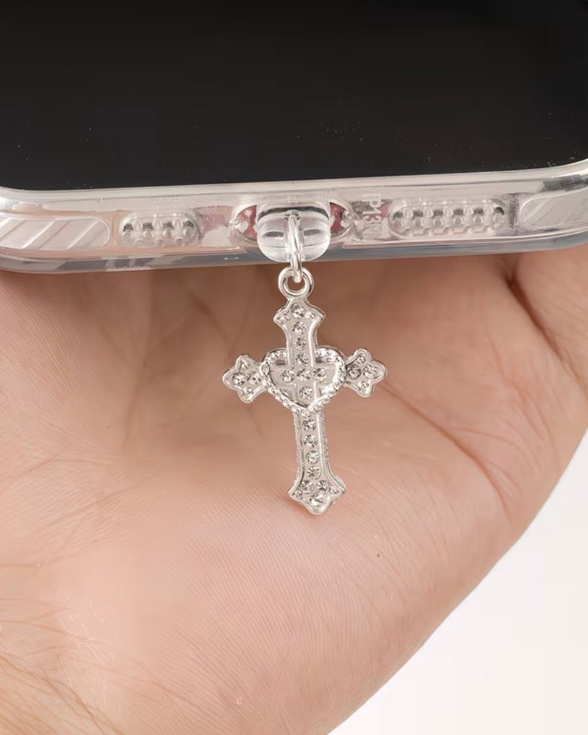 Saved By Grace Cross Charm - Phone Dust Plug